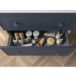 Waschtischunterschrank Renoir 1000 Night Blue mit 2 Schubladen wandhängend