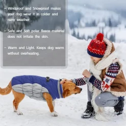Wasserdichter Hundemantel Winterjacke für Hunde Kleine Mittlere Große Blau