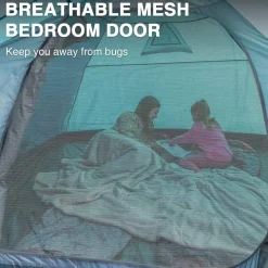 Wasserdichtes Kuppelzelt für 4 Personen mit Vorzelt Blau Camping Zelt