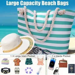 Wasserdichte Strandtasche XXL Damen Beach Tote Bag, Reißverschluss, Familien