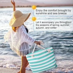 Wasserdichte Strandtasche XXL Damen Beach Tote Bag, Reißverschluss, Familien
