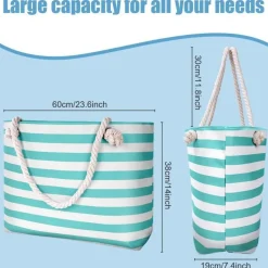 Wasserdichte Strandtasche XXL Damen Beach Tote Bag, Reißverschluss, Familien