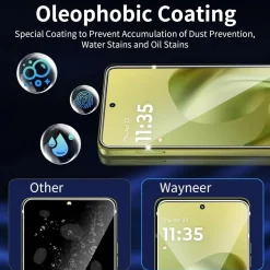 Wayneer Schutzfolie für Motorola Moto G86 5G, 2x Panzerglas Displayschutz & 2x