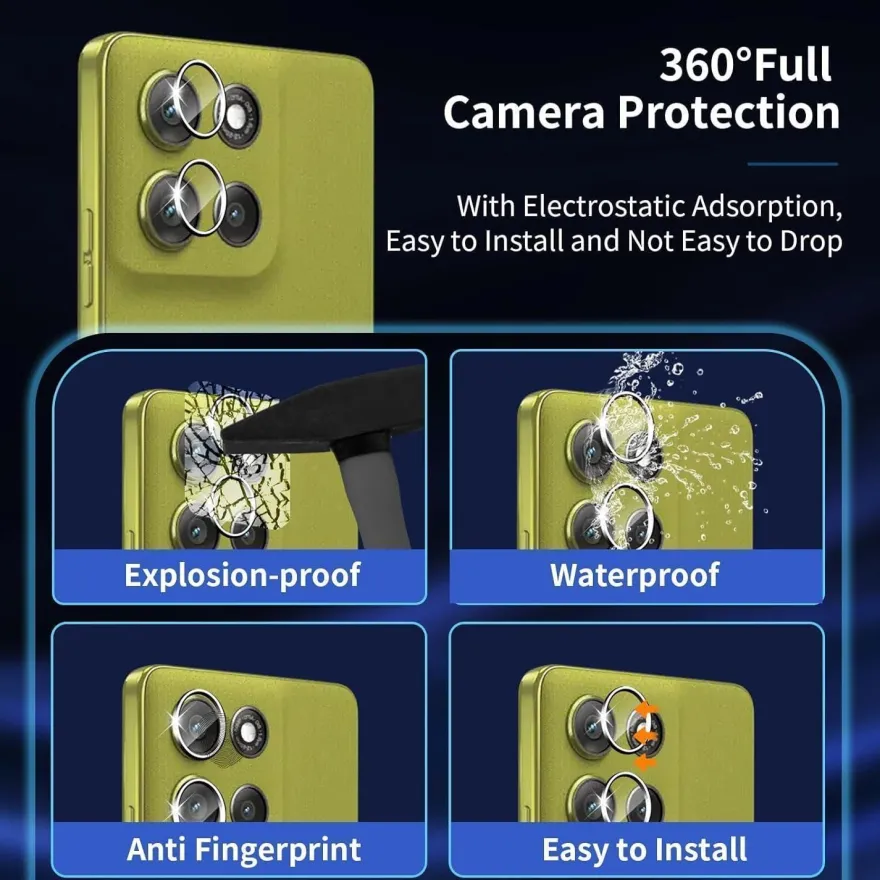 Wayneer Schutzfolie für Motorola Moto G86 5G, 2x Panzerglas Displayschutz & 2x