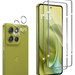 Wayneer Schutzfolie für Motorola Moto G86 5G, 2x Panzerglas Displayschutz & 2x