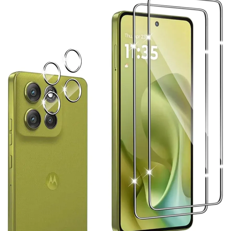 Wayneer Schutzfolie für Motorola Moto G86 5G, 2x Panzerglas Displayschutz & 2x