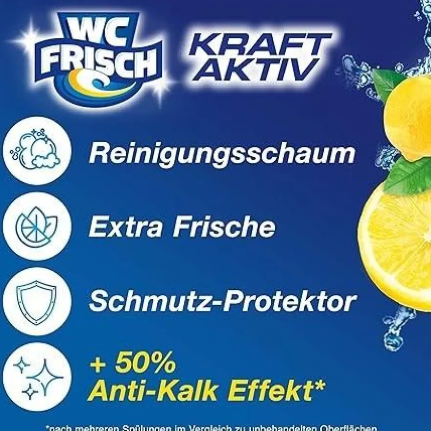 WC Frisch Kraft Aktiv Lemon, 10er Pack - WC Reiniger mit langanhaltendem Duft