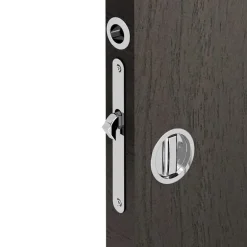 WC Hakenschloss Set für Schiebetüren, runde Türrosette mit Griffmulde, Badezimmerschl