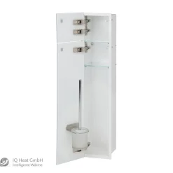 WC Wandcontainer weiß Glastür links WC Einbauschrank Einbaurahmen Unterputz
