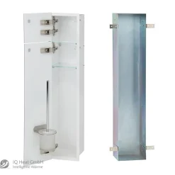 WC Wandcontainer weiß Glastür links WC Einbauschrank Einbaurahmen Unterputz