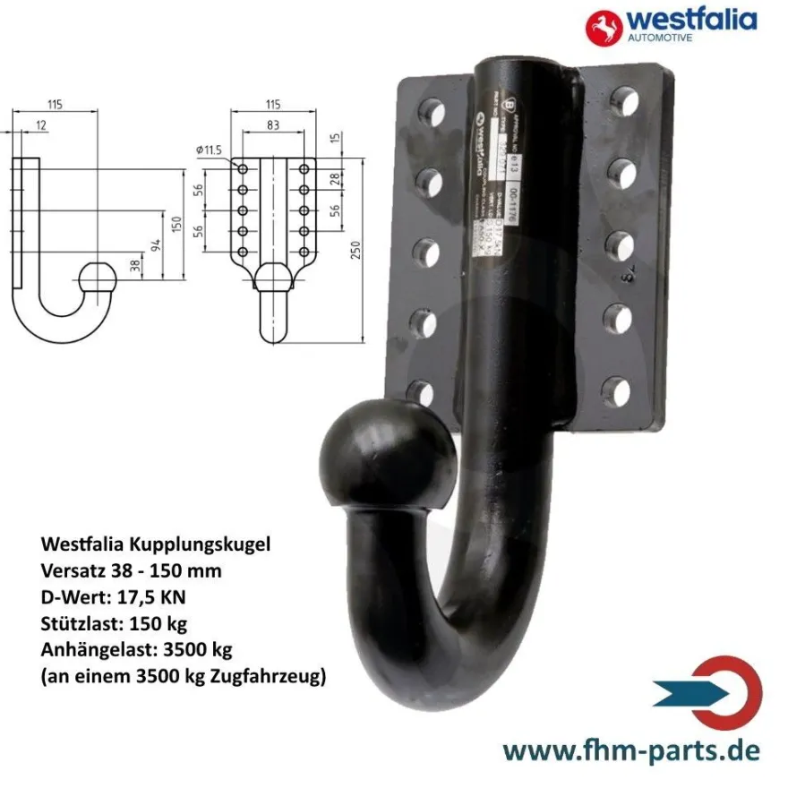 Wechselsystem Westfalia 329064600001 Anhängerkupplung Wechselsystem 83x56mm