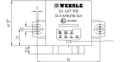 WEHRLE Blinkgeber 54407010A 24V 2 + 1+1/8 x 21W A0015445432