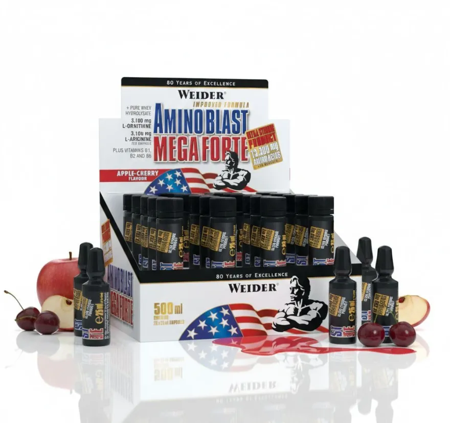 Weider Amino Blast Mega Forte - 20x25ml Ampullen Apple - Cherry - 500ml