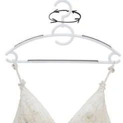 Weiße, drehbare, rutschfeste Kleiderbügel, 4 Stück