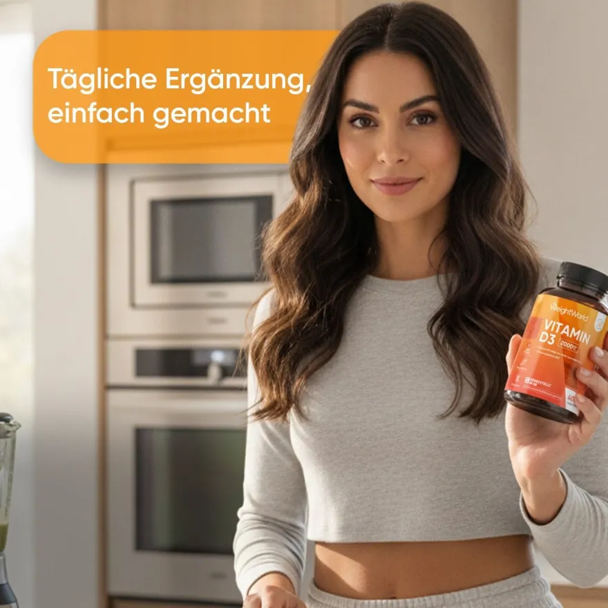 WeightWorld Vitamin D3 2000 I.E. - 400 Tabletten - 1 Tablette alle 2 Tage