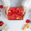 Weihnachtsgeschenkpapierrolle Kraftpapier Weihnachtsmann Elch 43cm x 20m