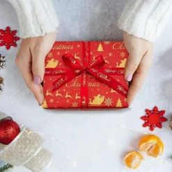 Weihnachtsgeschenkpapierrolle Kraftpapier Weihnachtsmann Elch 43cm x 20m