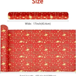 Weihnachtsgeschenkpapierrolle Kraftpapier Weihnachtsmann Elch 43cm x 20m