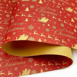 Weihnachtsgeschenkpapierrolle Kraftpapier Weihnachtsmann Elch 43cm x 20m