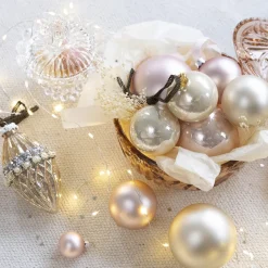 Weihnachtskugeln Glas 2,5cm 24 Stück - Perle