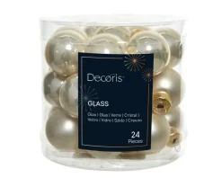 Weihnachtskugeln Glas 2,5cm 24 Stück - Perle