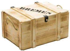 Weinbox 6er geflammt inkl. Holzwolle Weinkiste Geschenkekiste Holzkiste Aufbewahru