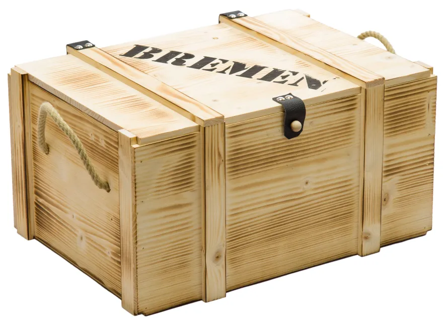 Weinbox 6er geflammt inkl. Holzwolle Weinkiste Geschenkekiste Holzkiste Aufbewahru