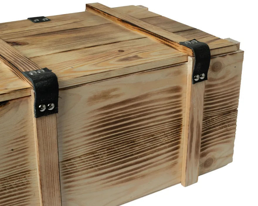Weinbox 6er geflammt inkl. Holzwolle Weinkiste Geschenkekiste Holzkiste Aufbewahru