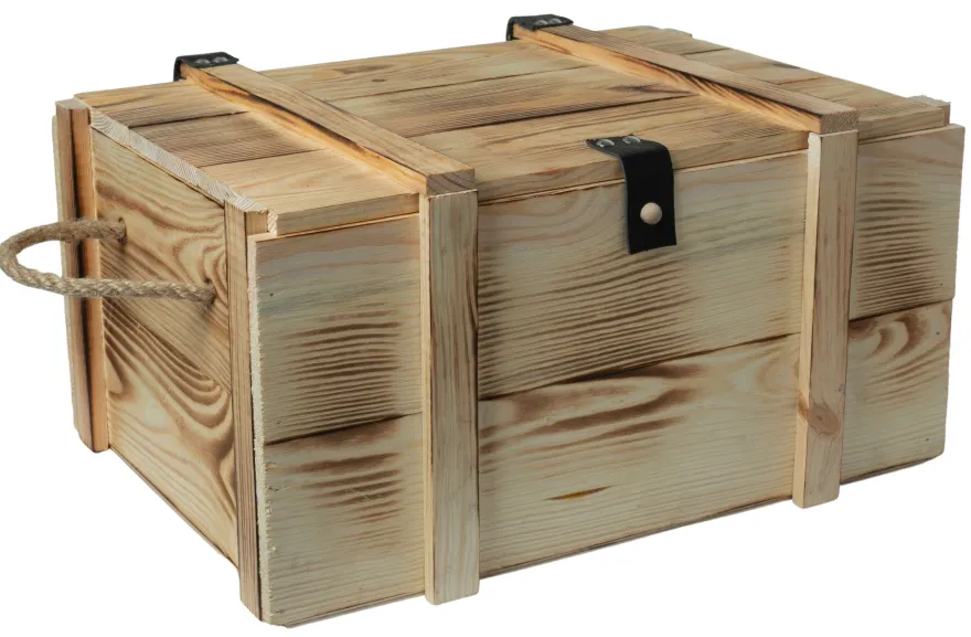 Weinbox 6er geflammt inkl. Holzwolle Weinkiste Geschenkekiste Holzkiste Aufbewahru