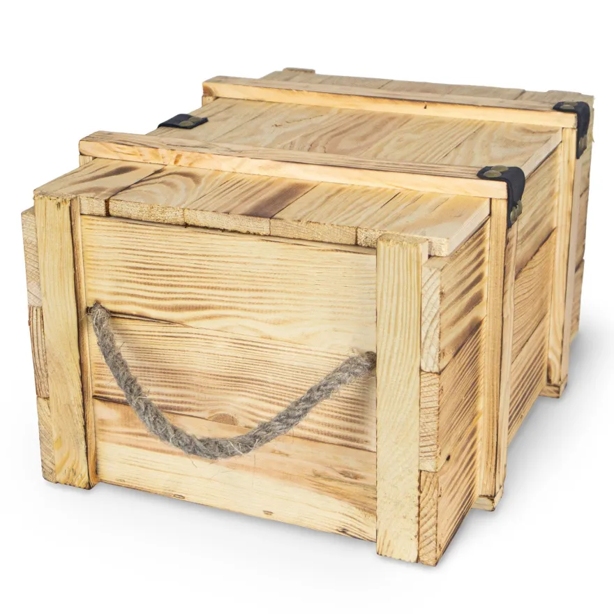 Weinbox 6er geflammt inkl. Holzwolle Weinkiste Geschenkekiste Holzkiste Aufbewahru