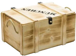 Weinbox 6er geflammt inkl. Holzwolle Weinkiste Geschenkekiste Holzkiste Aufbewahru