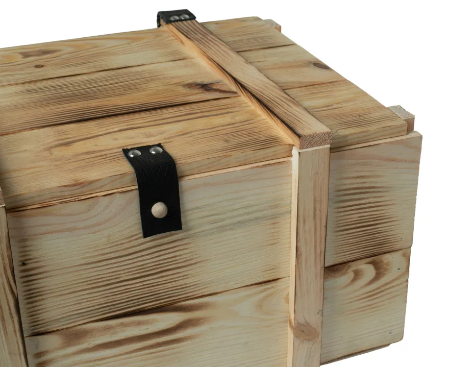 Weinbox 6er geflammt inkl. Holzwolle Weinkiste Geschenkekiste Holzkiste Aufbewahru