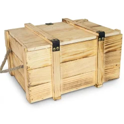 Weinbox 6er geflammt inkl. Holzwolle Weinkiste Geschenkekiste Holzkiste Aufbewahru