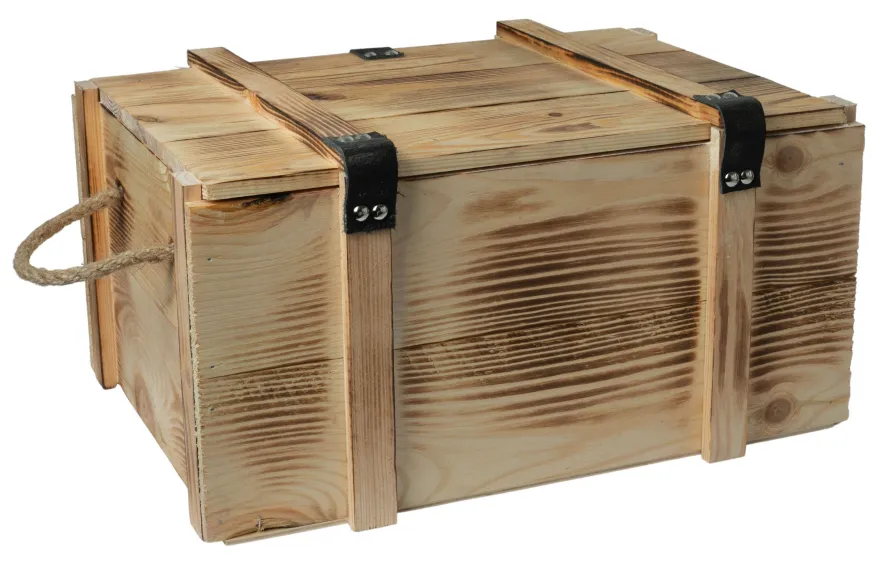 Weinbox 6er geflammt inkl. Holzwolle Weinkiste Geschenkekiste Holzkiste Aufbewahru