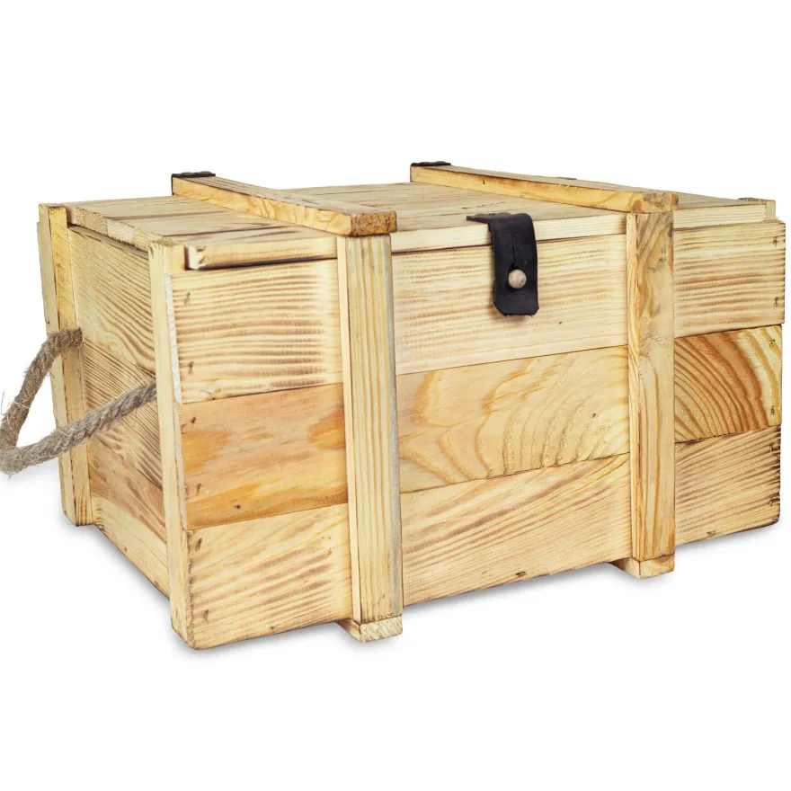 Weinbox 6er geflammt inkl. Holzwolle Weinkiste Geschenkekiste Holzkiste Aufbewahru