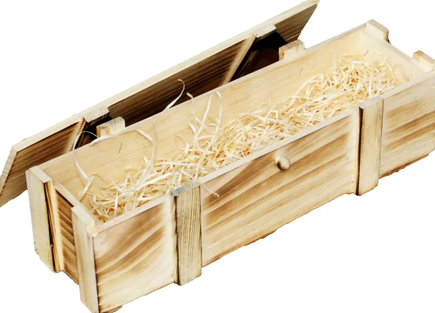 Weinkisten 1er geflammt inkl. Holzwolle Weinbox Geschenkekiste Flaschenkiste