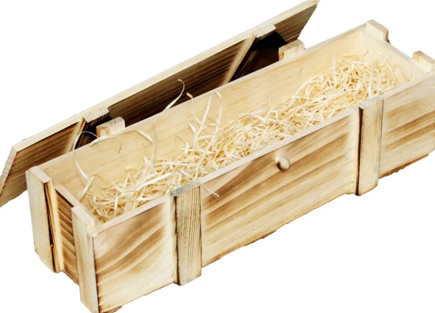 Weinkisten 1er geflammt inkl. Holzwolle Weinbox Geschenkekiste Flaschenkiste