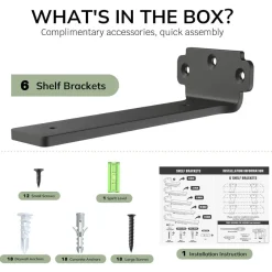 WELDUN 6 Stücke Schwerlast Regalhalterung L Regalwinkel 10 CM für Wandmontage