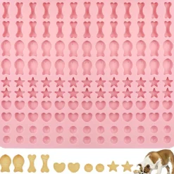 Wellehomi Silikon Backmatte für Hundekekse, 2er Set mit 130 Gittern & 2