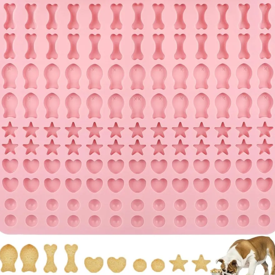 Wellehomi Silikon Backmatte für Hundekekse, 2er Set mit 130 Gittern & 2