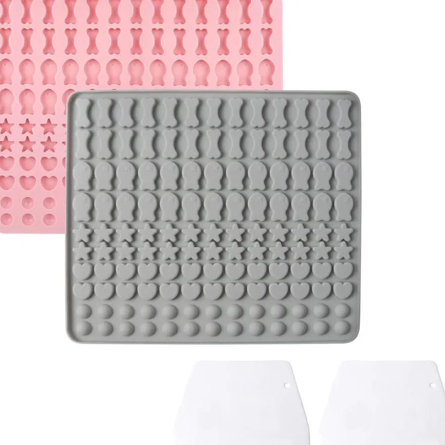 Wellehomi Silikon Backmatte für Hundekekse, 2er Set mit 130 Gittern & 2