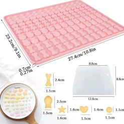 Wellehomi Silikon Backmatte für Hundekekse, 2er Set mit 130 Gittern & 2