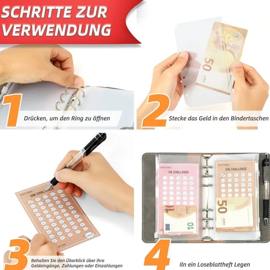 WenmthG Sparchallenge Buch A6 mit 24 Karten