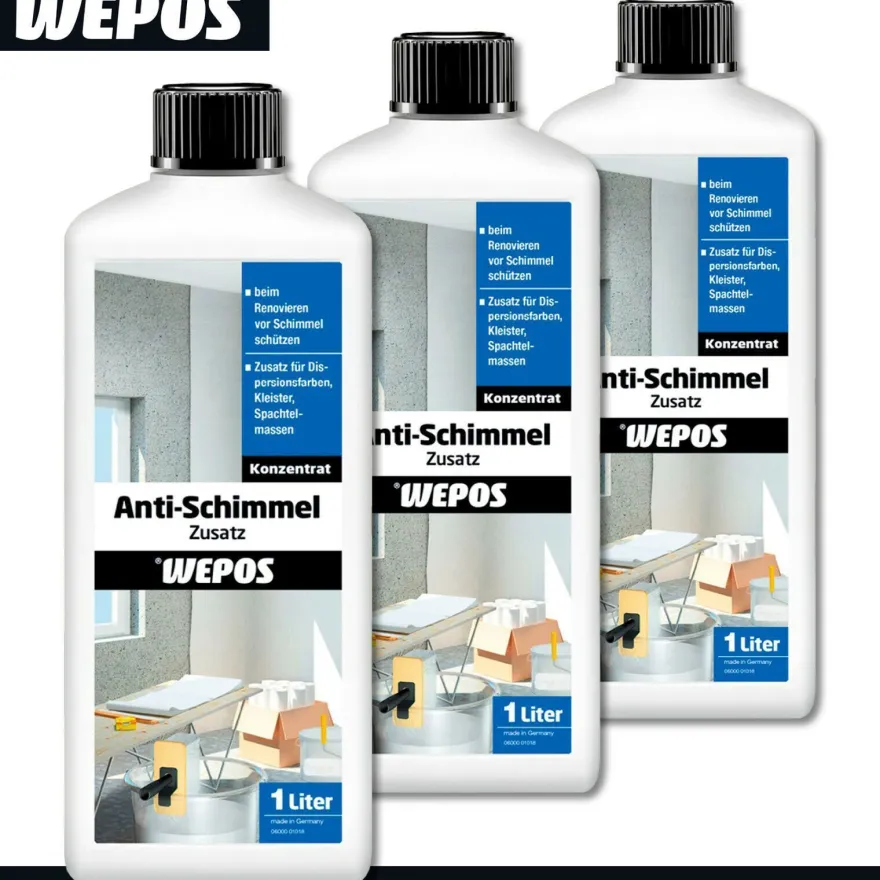 Wepos 3 x 1 l Anti Schimmel Zusatz Konzentrat Untergrundsanierung Renovierung