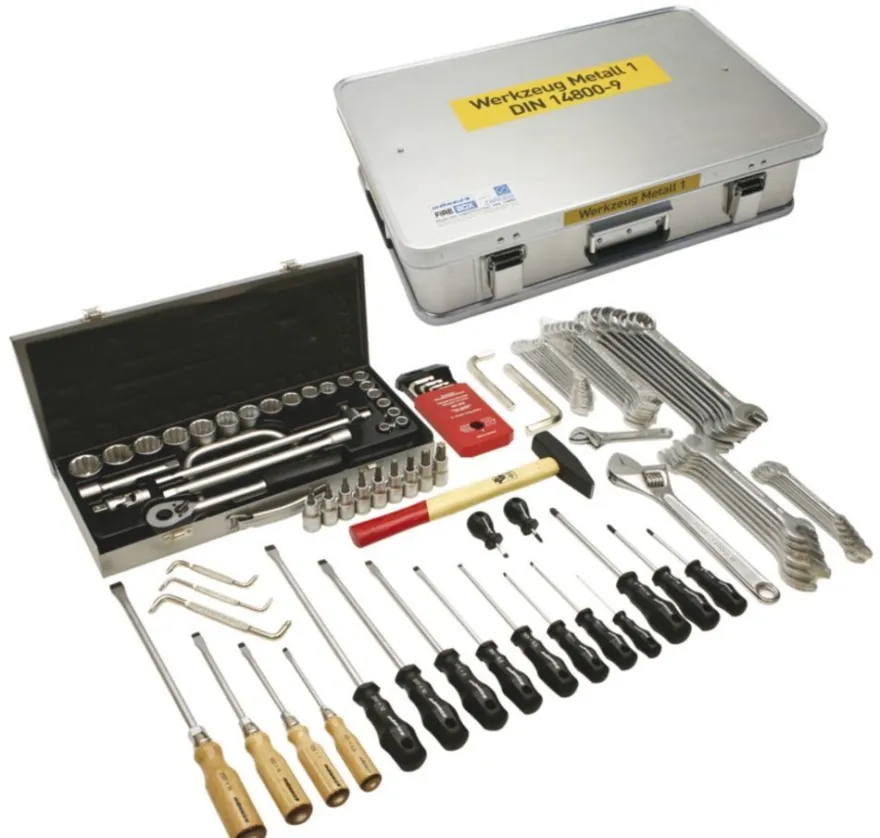 Werkzeugkasten Metall 1 DIN 14800-WKM 1 in Firebox Feuerwehr Beladung RW THW