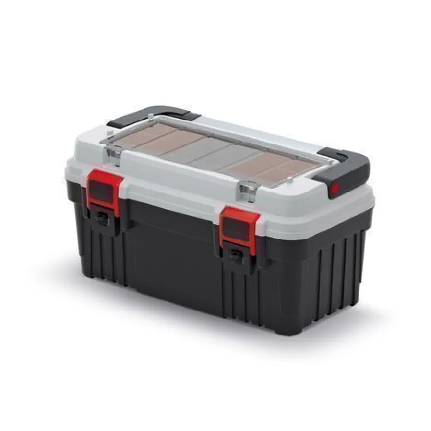 Werkzeugkiste Koffer 256x470x238 Kiste Box Werkzeugkoffer Kistenberg Grau Optima