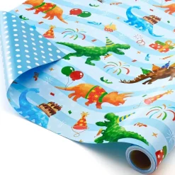 Wernnsai Dinosaurier Geschenkpapier, 1 Rolle Dino Geschenkpapier für