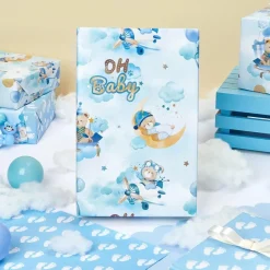 Wernnsai Geschenkpapier mit Teddybären, Sternen und Wolken - Ideal für