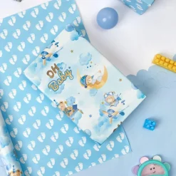 Wernnsai Geschenkpapier mit Teddybären, Sternen und Wolken - Ideal für