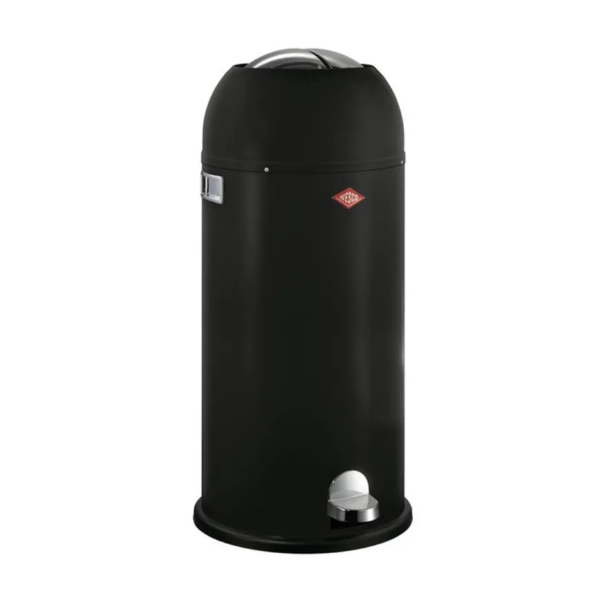 WESCO Kickmaster Maxi Abfallsammler 40 Liter Stahlblech mattschwarz Dämpfer